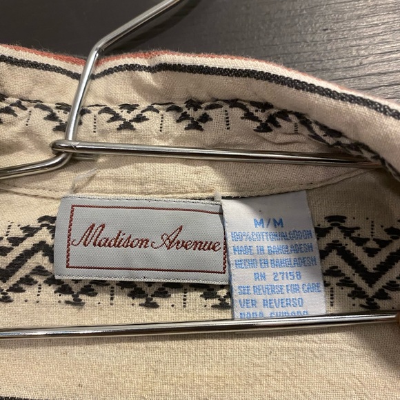 Vintage Madison Avenue Western Print unisex button down - Picture 2 of 5